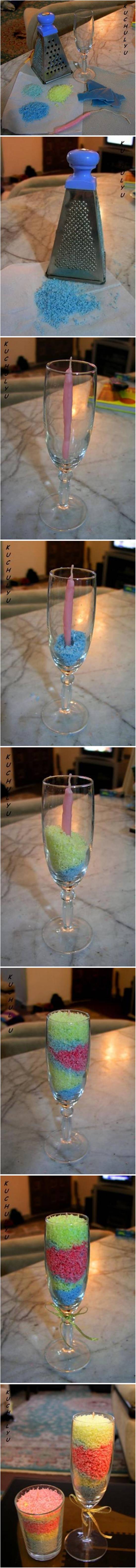 How to DIY Beautiful Layered Grated Candle