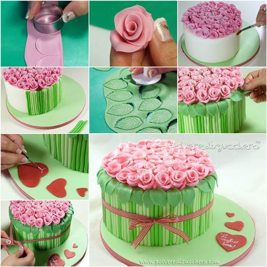 How to DIY Bouquet of Roses Cake Decoration