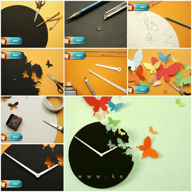 How to DIY Butterfly Clock Wall Art