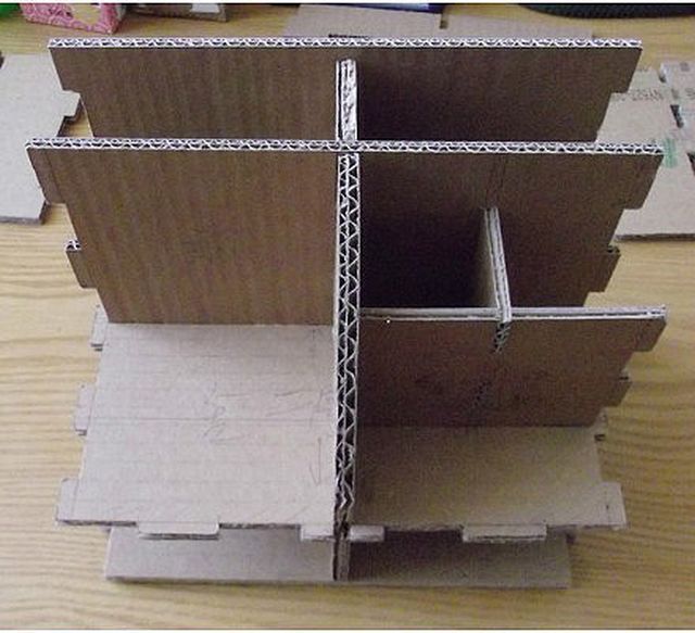 How to make CARDBOARD DESK ORGANIZER - with templates