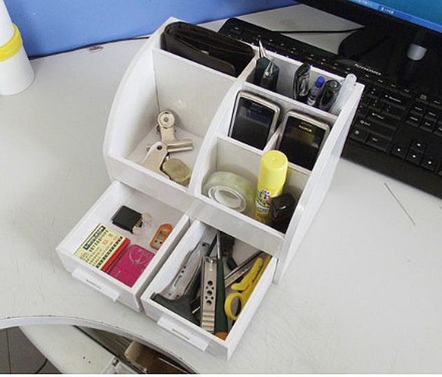 How to DIY Cardboard Desktop Organizer with Drawers