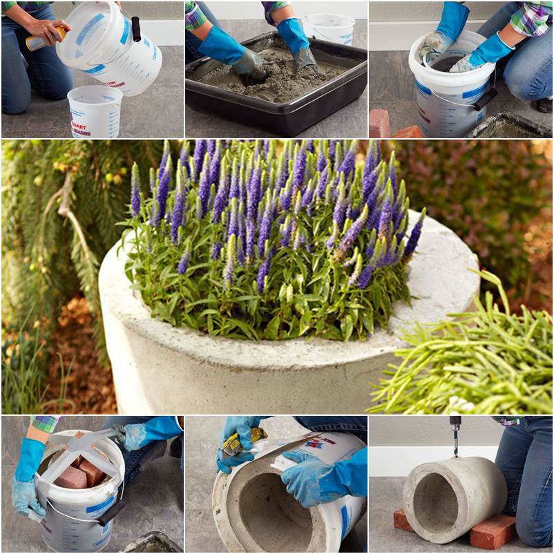 How to DIY Concrete Garden Planter
