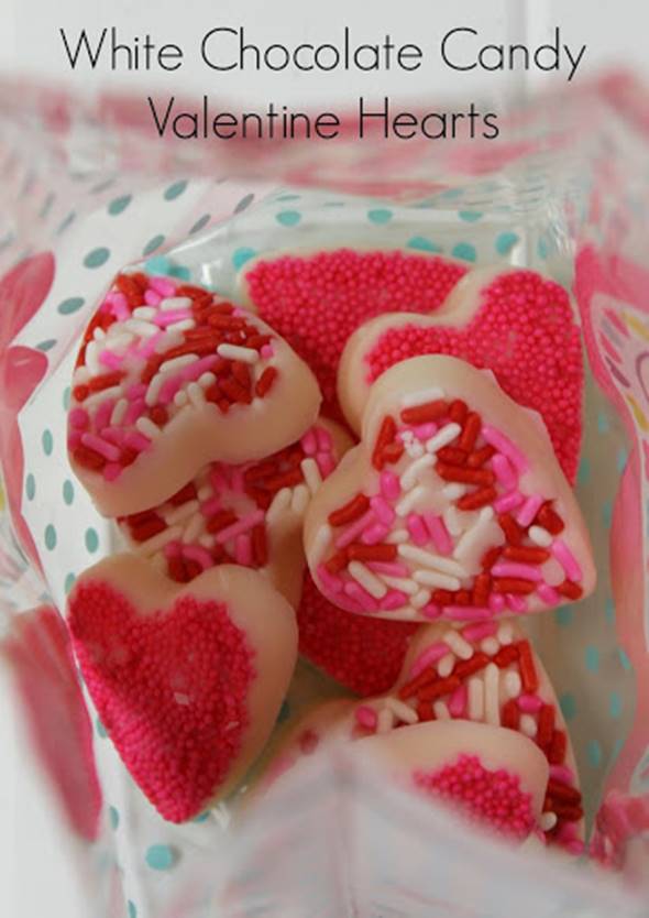 Easy White Chocolate Candy Valentine Hearts