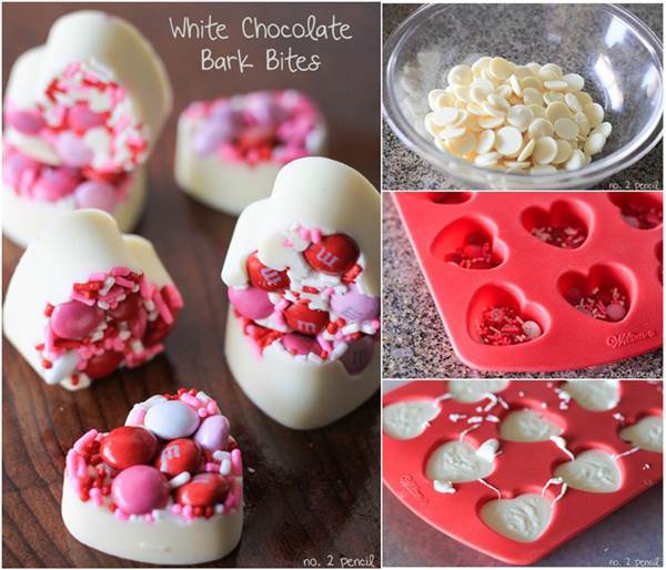 How to DIY Cute Heart Shaped White Chocolate Bark