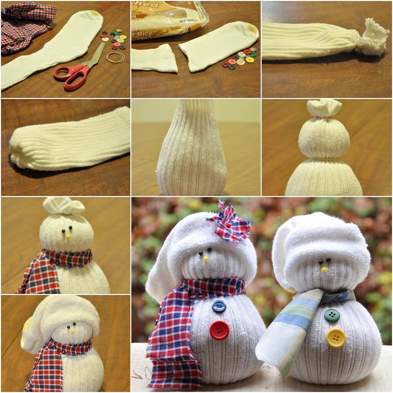 Creative Ideas - DIY Easy No-Sew Sock Snowman | iCreativeIdeas.com