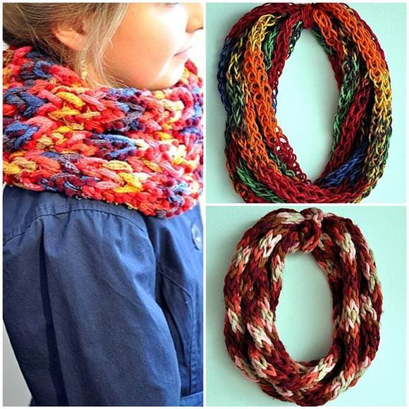How to DIY Easy Infinity Scarf with a Knitting Loom 3