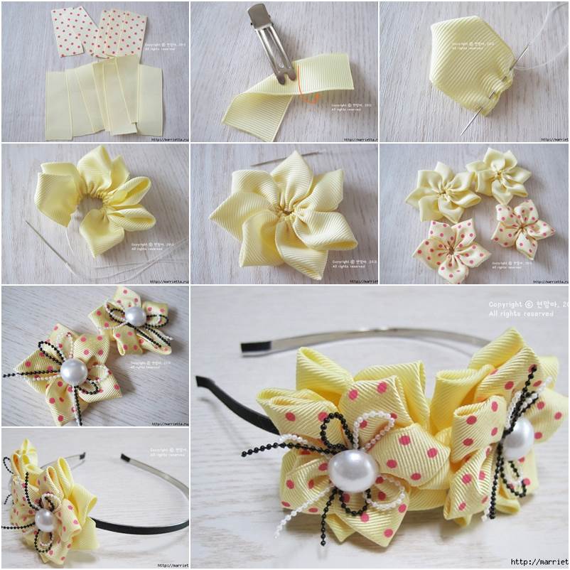 How to DIY Elegant Ribbon Flower Hairband