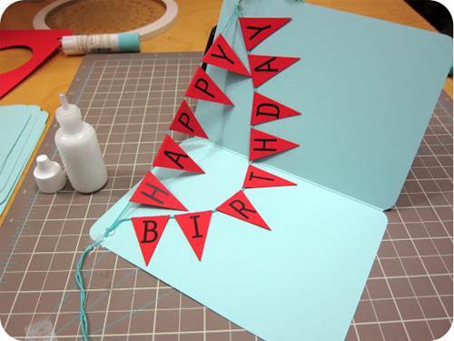 How to DIY Happy Birthday Banner and Balloon Card 20