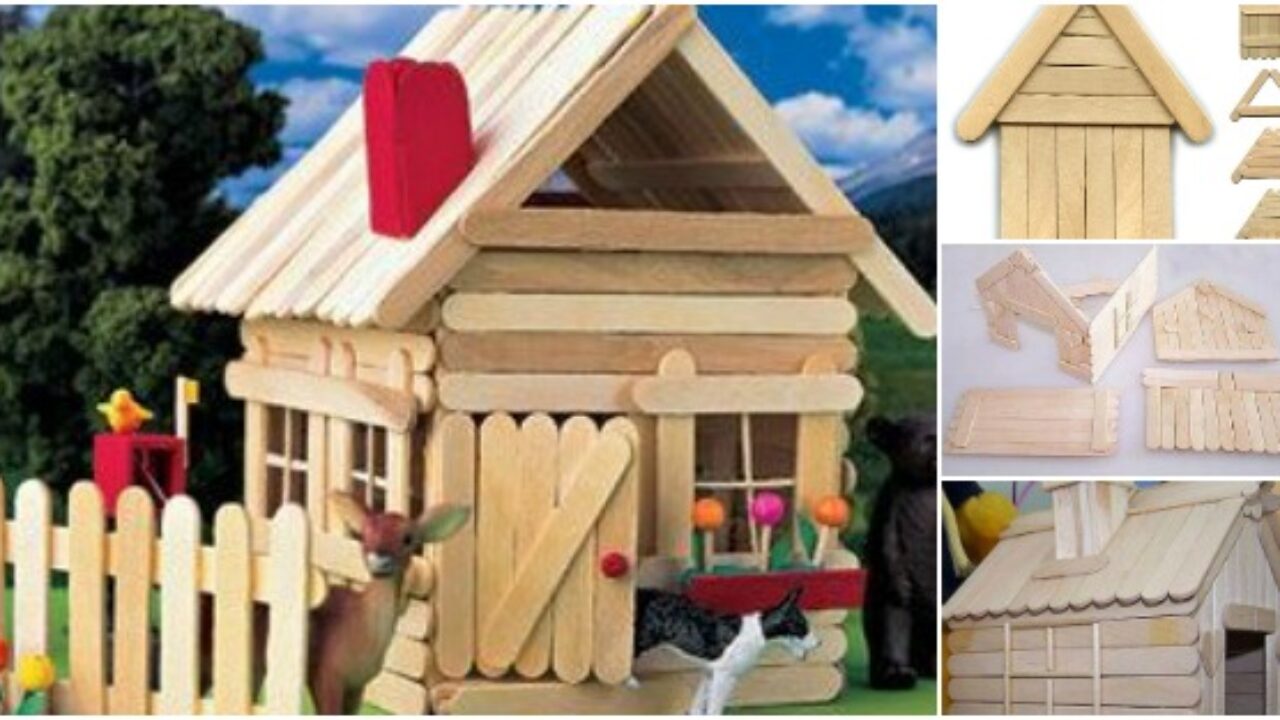 How to make ice cream stick mini house - DIY! popsicle stick house 