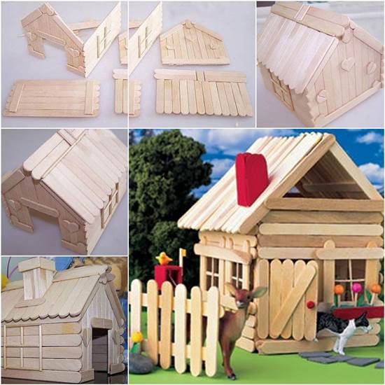 Building easy popsicle sticks house