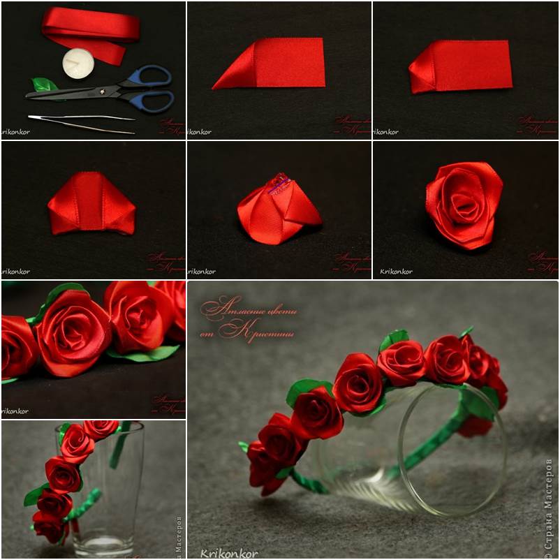 Pretty Satin Ribbon Rose DIY Tutorial - DIY Tutorials