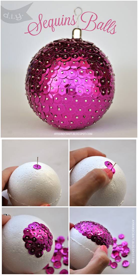 decorating christmas balls with beads