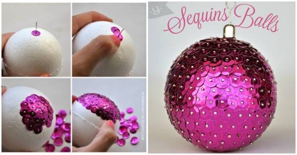 How to DIY Sequin Ball Christmas Ornament