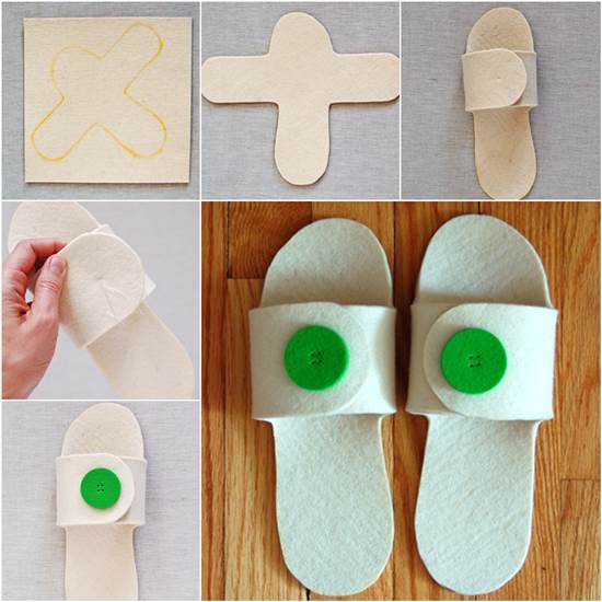 How to DIY Simple Felt Home Slippers