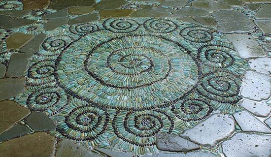 How to DIY Spiral Mosaic Stone Garden Path 1