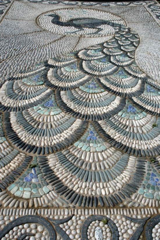 How to DIY Spiral Mosaic Stone Garden Path 3