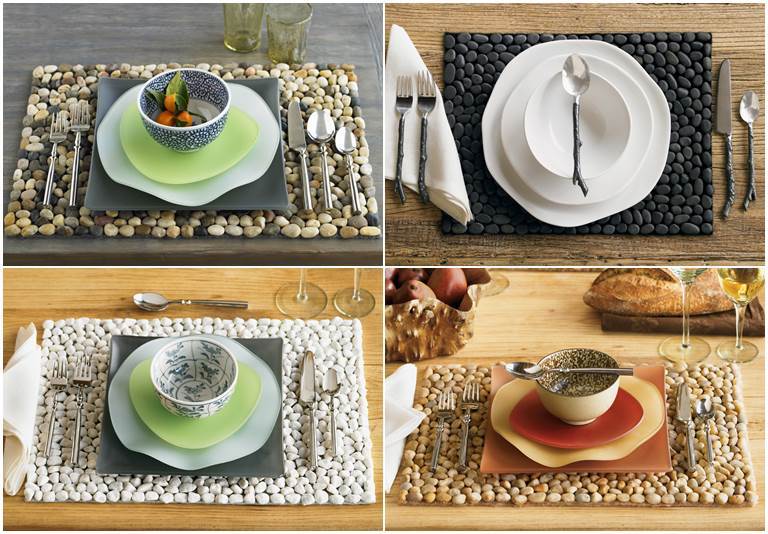 DIY Stone Floor Mat --> Stone Placemats