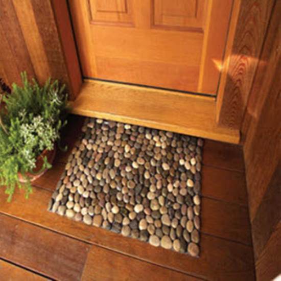 How to DIY Stone Floor Mat --> DIY Rocks Doormat