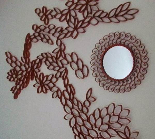 How to DIY Toilet Paper Roll Flower Wall Art 2
