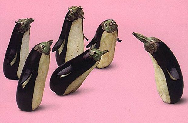 Eggplant Penguins