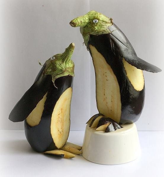 Eggplant Penguins