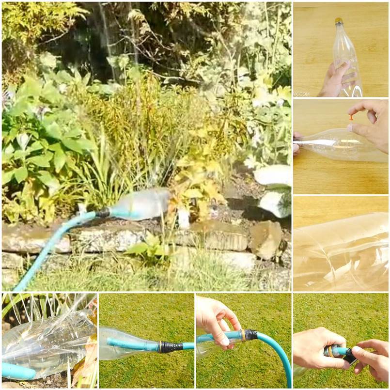 Creative Homemade Water Sprinklers from Plastic Bottle 1