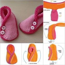 DIY Adorable Knitted Baby Booties