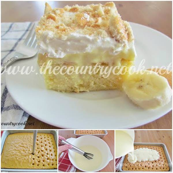 DIY Banana Pudding Poke Cake