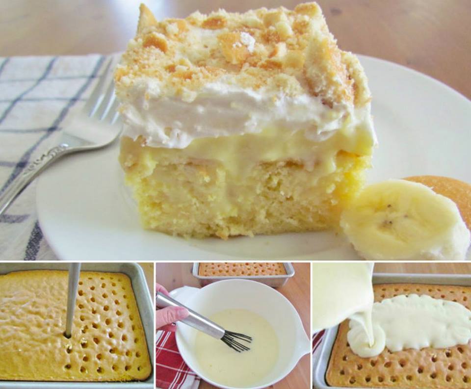 DIY Banana Pudding Poke Cake