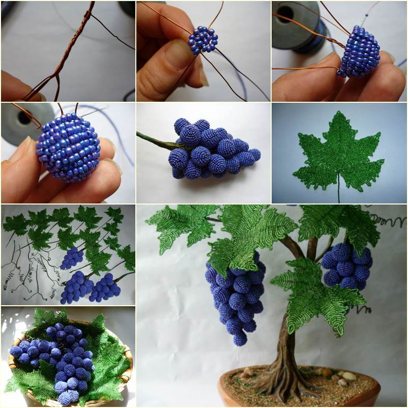DIY Beautiful Beaded Grape Vine