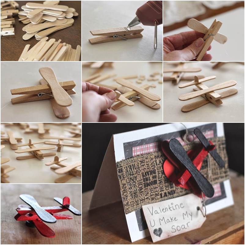 DIY Clothespin and Popsicle Stick Airplane