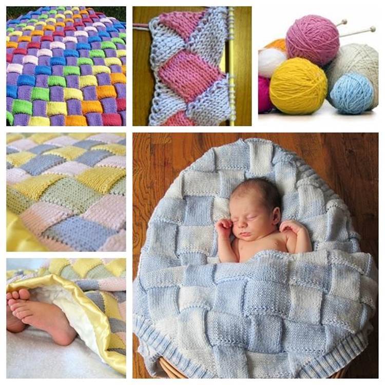 Entrelac baby blanket online knitting pattern