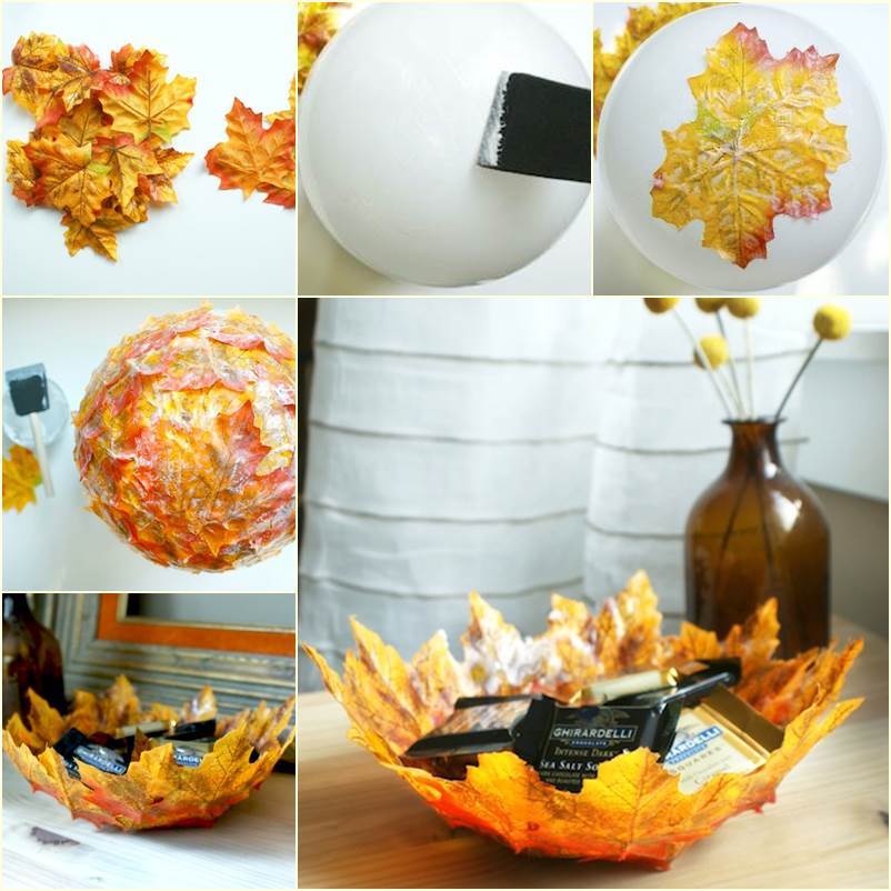 DIY Creative Autumn Leaf Decorative Bowl