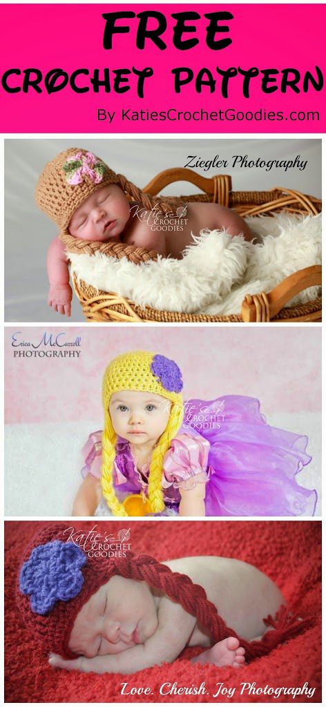 DIY Crochet Rapunzel Hat with Long Braids --> Rapunzel Crochet Hat Pattern