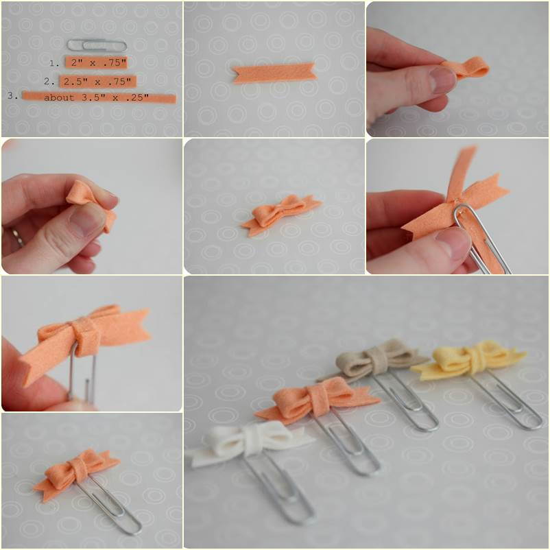 DIY Cute Little Felt Bow Bookmarks