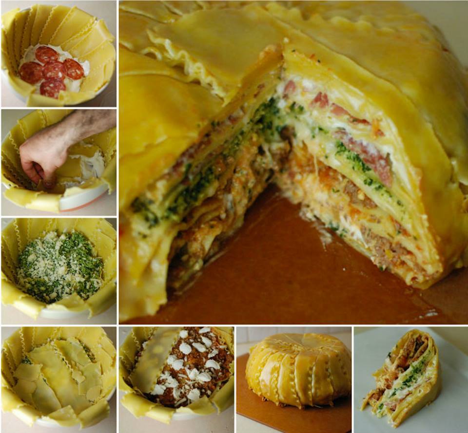 DIY Deep Dish Layered Lasagna Timpano Cake