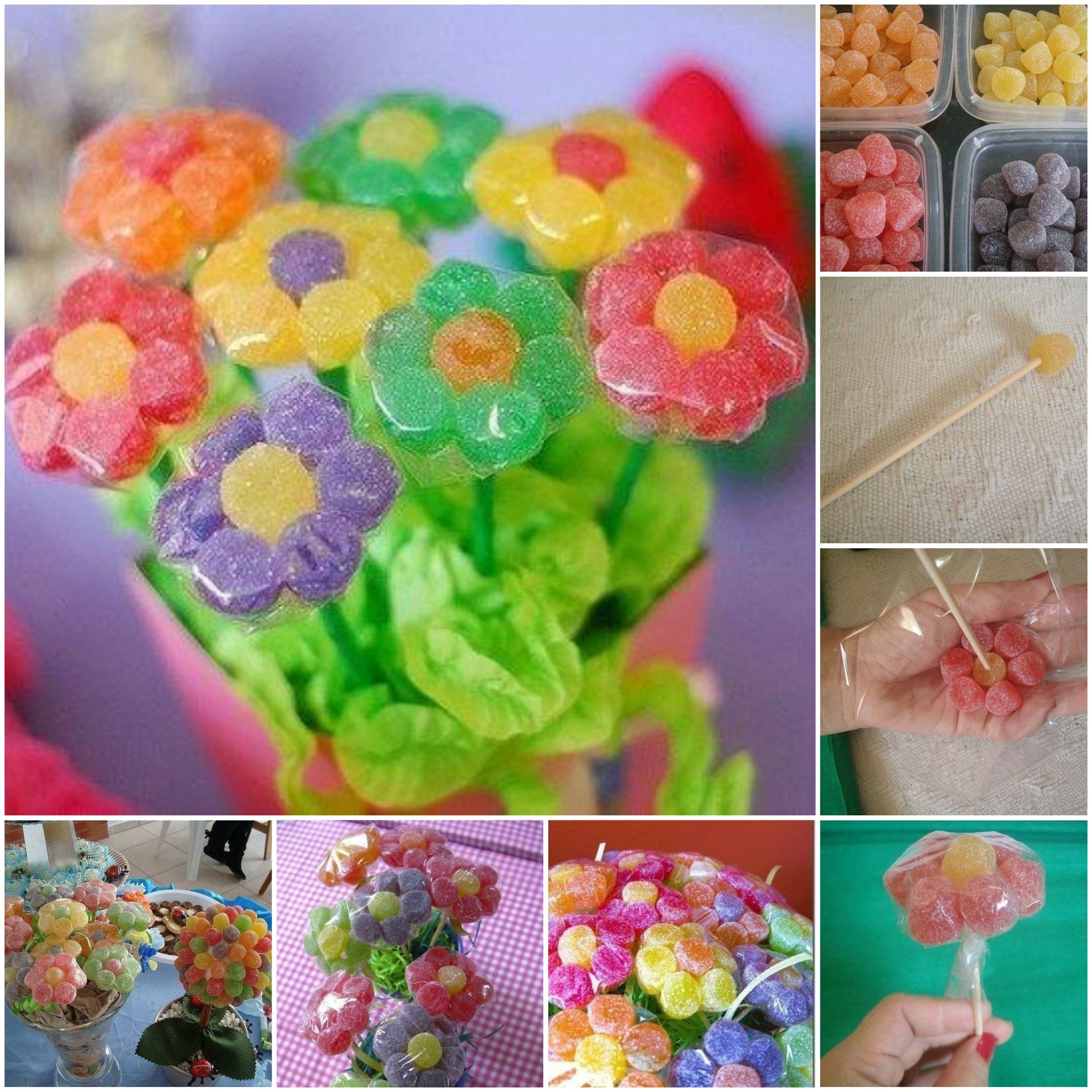 DIY Gummy Candy Flowers