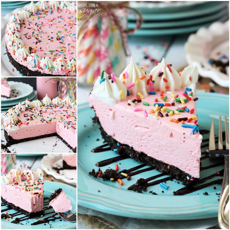 DIY No Bake Strawberry Milkshake Cheesecake