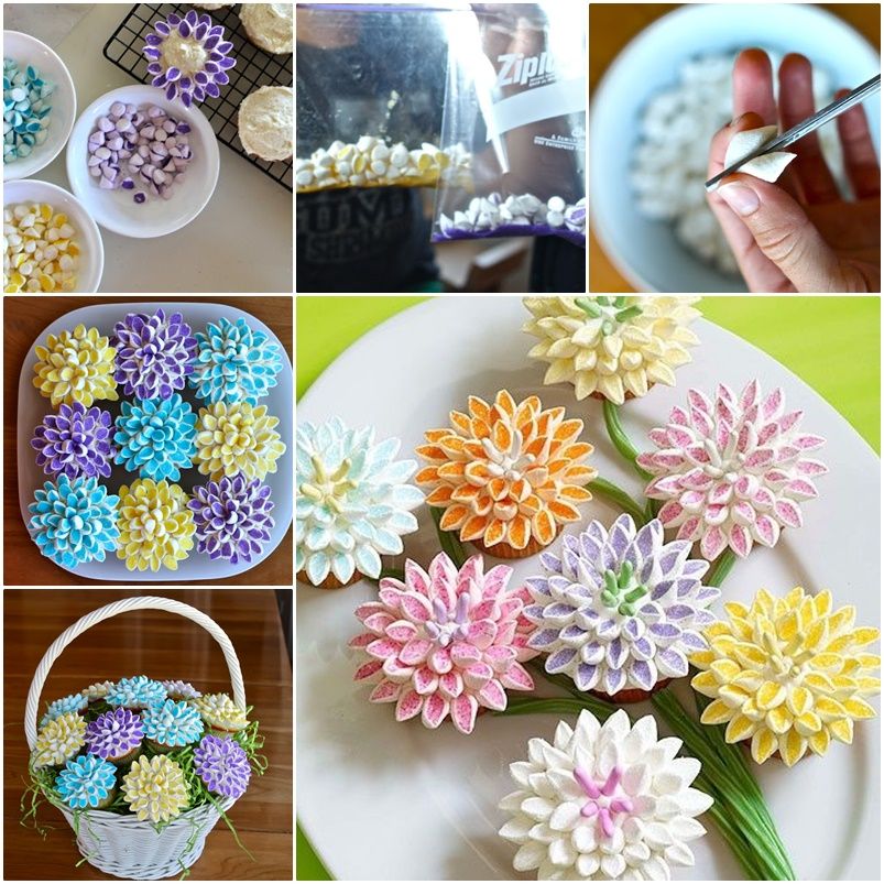 DIY Pretty Marshmallow Flower Cupcakes