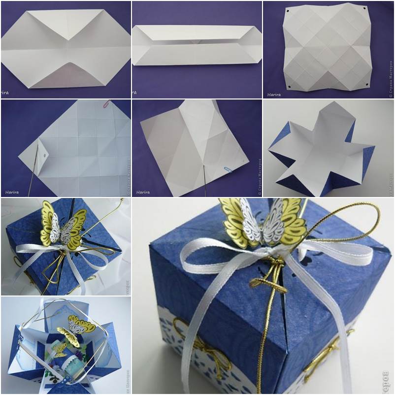 sticky note origami box