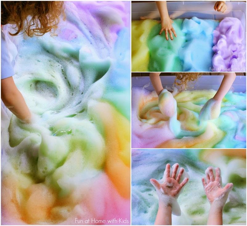 DIY Rainbow Soap Foam Bubbles