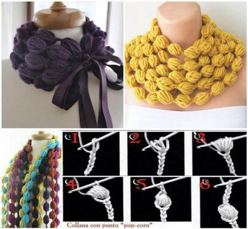 DIY Stylish Crochet Puff Ball Scarf