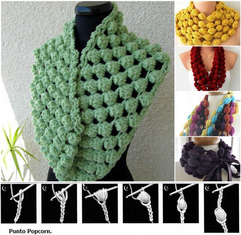 DIY Stylish Crochet Puff Ball Scarf