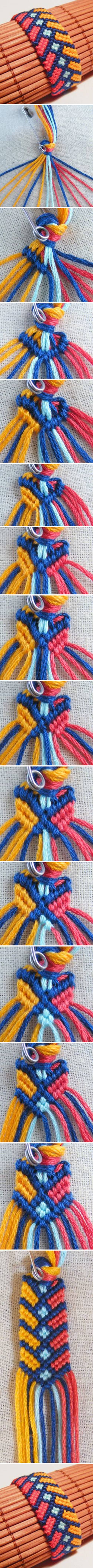 DIY Stylish Square Knot Macrame Bracelet