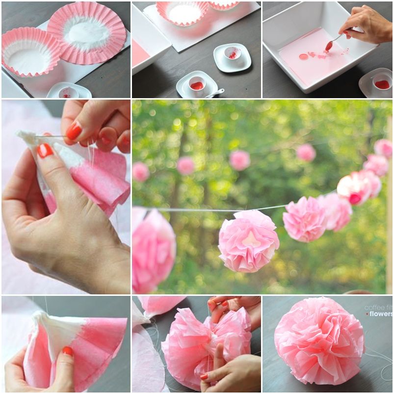How to DIY Beautiful Coffee Filter Flowers