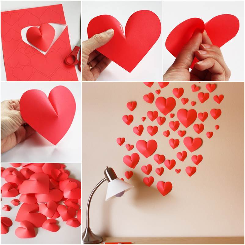 Creative Ideas - DIY Beautiful Paper Heart Wall Art