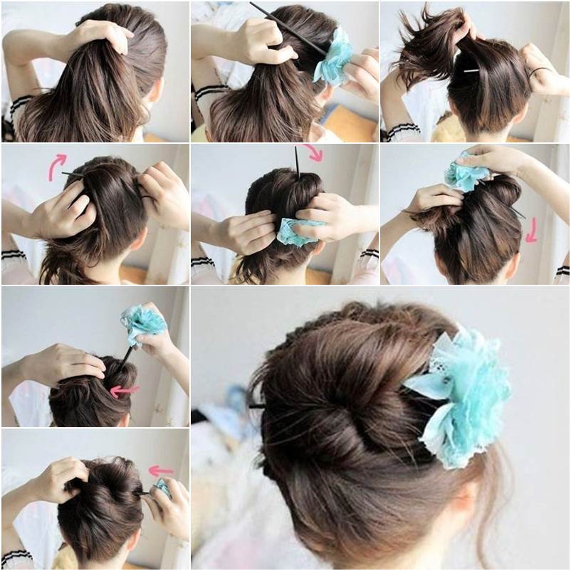 How to DIY Easy Bun Hairstyle Using Chopstick