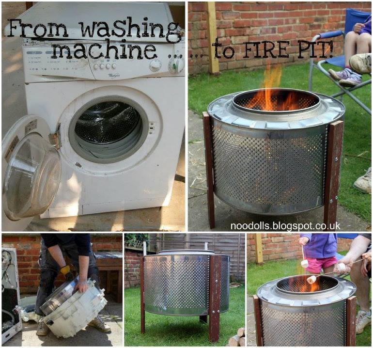 How to DIY Repurpose Broken Washing Machine into Fire Pit