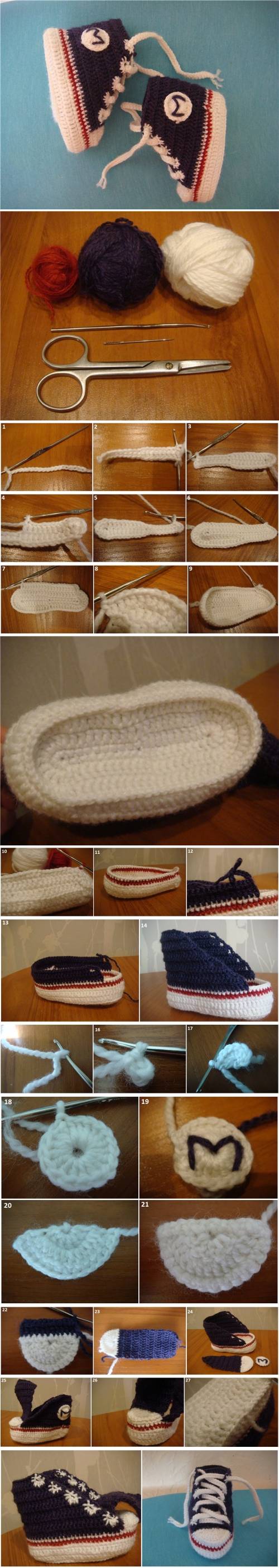 How to DIY Sneaker Style Crochet Baby Booties