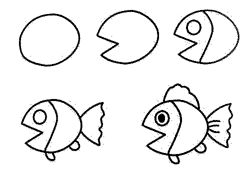 How to Draw Easy Animal Figures in Simple Steps - Fish